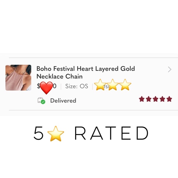 Boho Festival Heart Layered Gold Necklace Chain - Picture 2 of 10